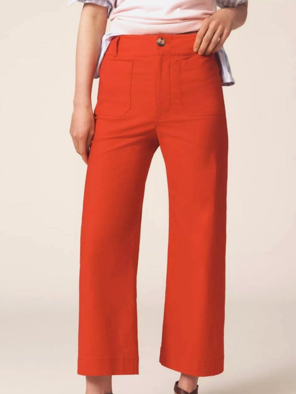 The Colette Cropped Wide-Leg Pants by Maeve Anthropologie Linen Edition 31